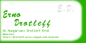 erno drotleff business card